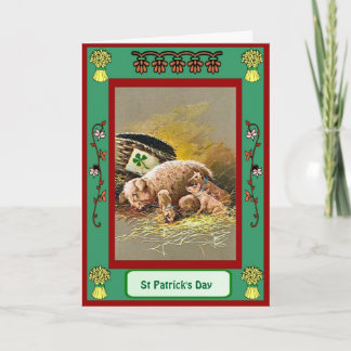 St Patrick's day, Litter of pigs Card