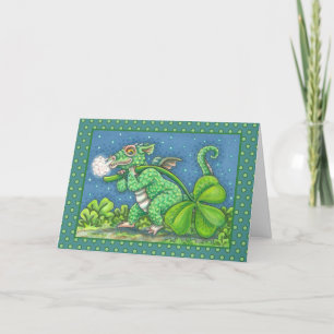ST. PATRICK'S DAY LITTLE IRISH DRAGON FANTASY HOLIDAY CARD