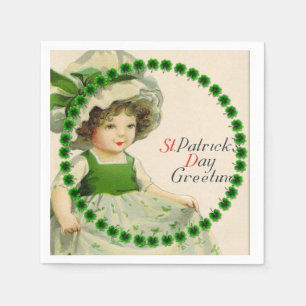 St Patrick's Day Little Irish Girl Napkin