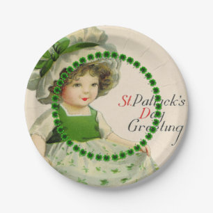St Patrick's Day Little Irish Girl Paper Plate
