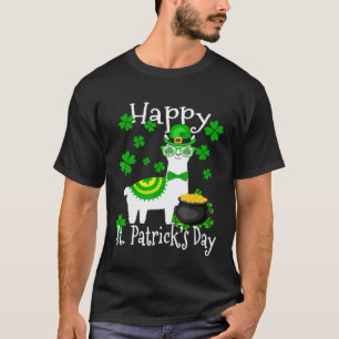 St Patricks Day Llama Dad Mom Boy Girl Lucky T-Shirt