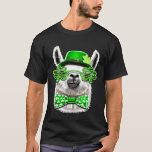 St Patricks Day Llama Leprechaun Shamrock Costume T-Shirt