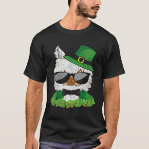 St Patricks Day Llama Shamrock Graphic T-Shirt