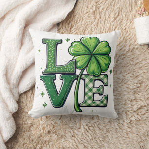 St. Patrick's Day Love Clipart Clower Cushion
