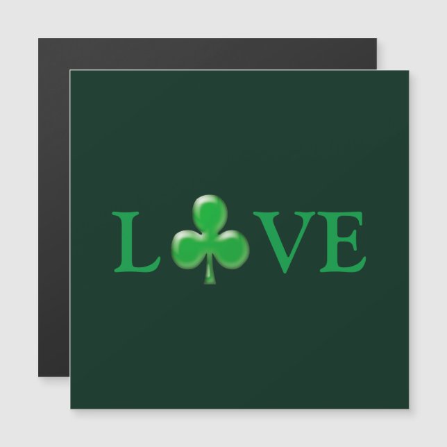 St. Patrick's Day Love Clover Shamrock Magnet (Front/Back)