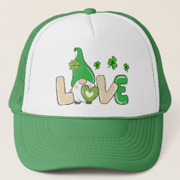 St Patrick's Day Love Gnome Trucker Hat