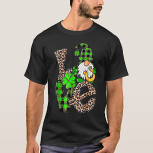 St Patrick's Day Love Gnomes Shamrock Horseshoe Ir T-Shirt