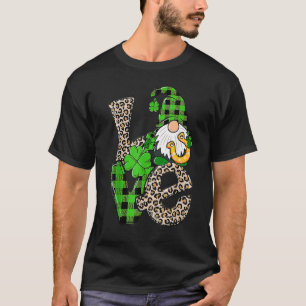 St Patrick's Day Love Gnomes Shamrock Horseshoe Ir T-Shirt