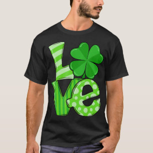 St Patricks Day Love Green Shamrock Lucky Women Ki T-Shirt