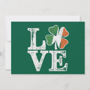 St Patricks Day Love Lucky Irish Shamrock Green Invitation
