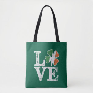 St Patricks Day Love Lucky Irish Shamrock Green  Tote Bag