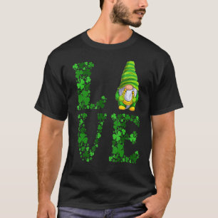 St Patricks Day Love Shamrock Gnome Boys Kids Iris T-Shirt