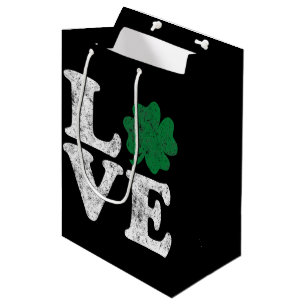 St Patrick's Day LOVE Shamrock Irish Medium Gift Bag