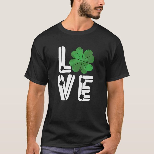 St Patricks Day Love Shamrock Irish Mens Women Cou T-Shirt (Front)