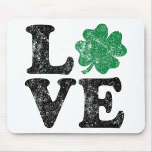 St Patrick's Day LOVE Shamrock Irish Mouse Pad