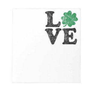St Patrick's Day LOVE Shamrock Irish Notepad