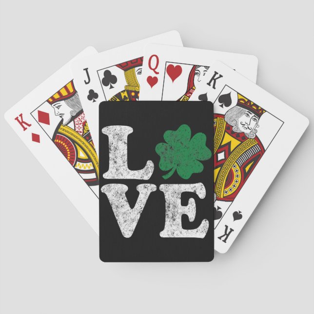 St Patrick's Day LOVE Shamrock Irish Playing Cards (Back)