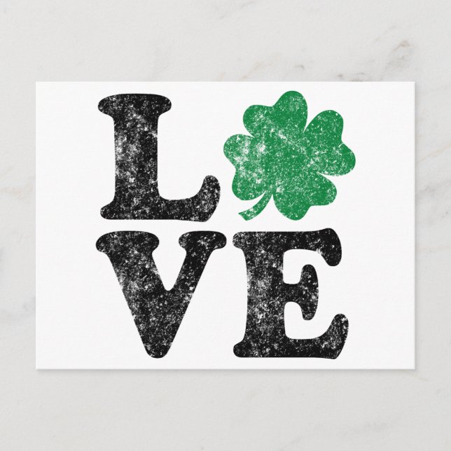 St Patrick's Day LOVE Shamrock Irish Postcard (Front)
