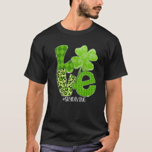 St. Patricks Day Love Skydiving Plaid Leopard Sham T-Shirt