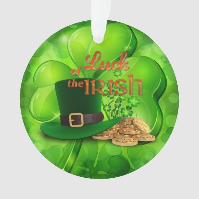 St. Patrick's Day - "Luck of the Irish" - Shamrock Ornament (Front)