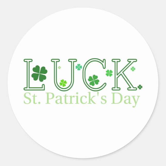 St. Patrick's Day Luck Round Sticker (Front)