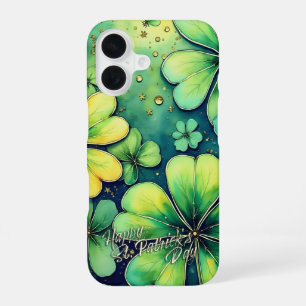 St. Patrick's Day Luck - Watercolor Shamrocks 🍀✨ iPhone 16 Case