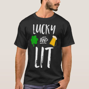 St Patricks day  lucky and lit drinking T-Shirt