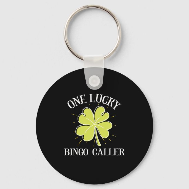 St Patricks Day Lucky Bingo Caller Gift  Key Ring (Front)