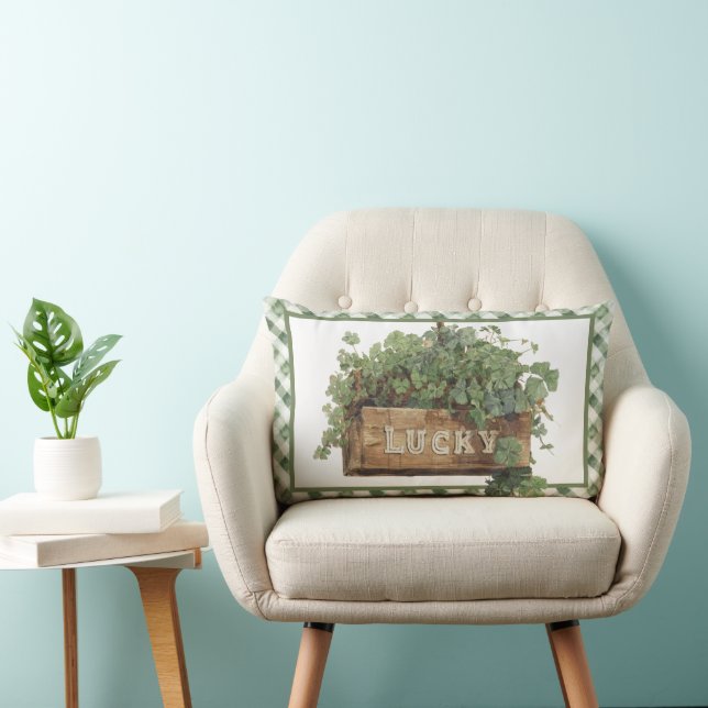  St Patrick's Day Lucky Clover Lumbar Cushion (Chair)