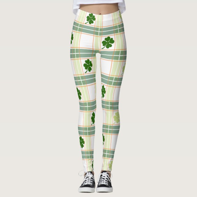 St. Patrick's Day Lucky Clovers Leggings (Front)