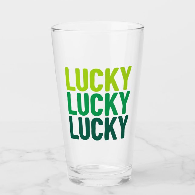 St. Patrick's Day Lucky Graphic Glass (Front)