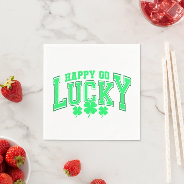 St Patrick's Day Lucky green beer stylish Napkin (Insitu)