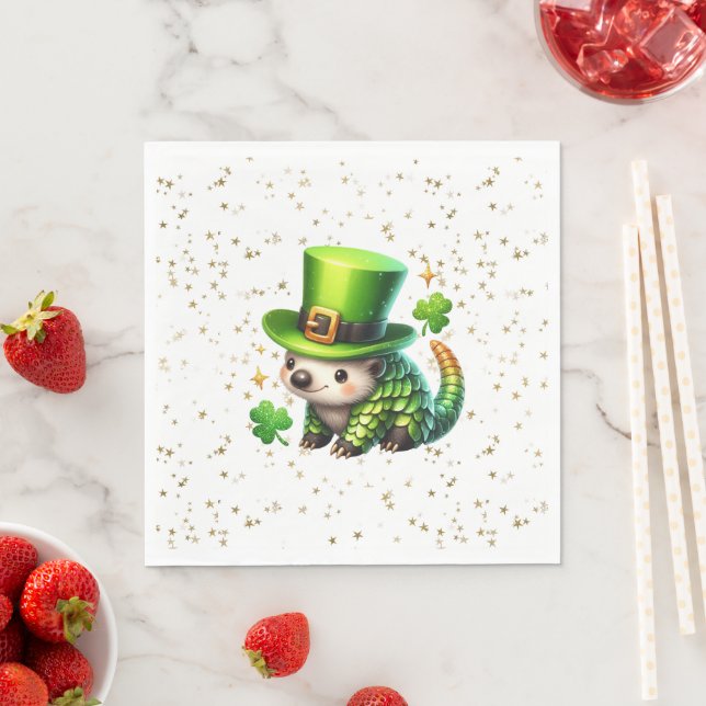St. Patrick's Day Lucky Hedgehog Napkin (Insitu)