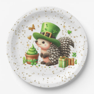St. Patrick's Day Lucky Hedgehog Paper Plate