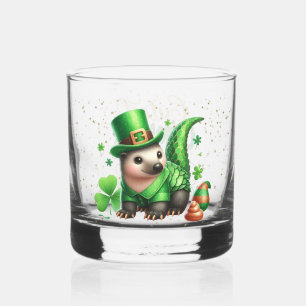 St. Patrick's Day Lucky Hedgehogs Whiskey Glass