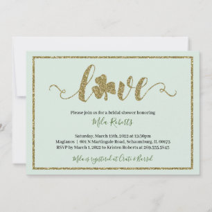 St. Patrick's Day Lucky in Love Bridal Shower  Invitation