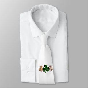 St Patricks Day Lucky Irish Green Plaid Shamrock  Tie