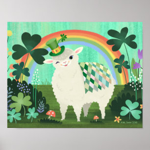 St. Patrick's Day Lucky Lamb Art Print