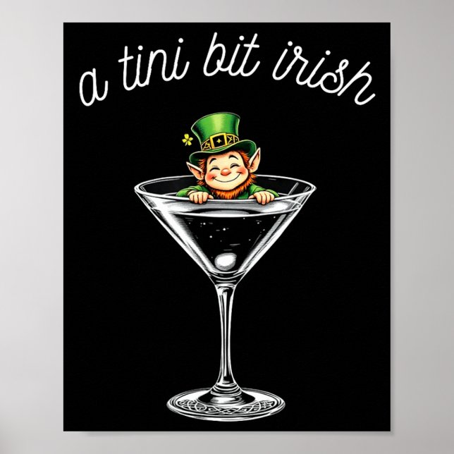 St patricks day lucky leprechaun womens a tiny bit poster (Front)