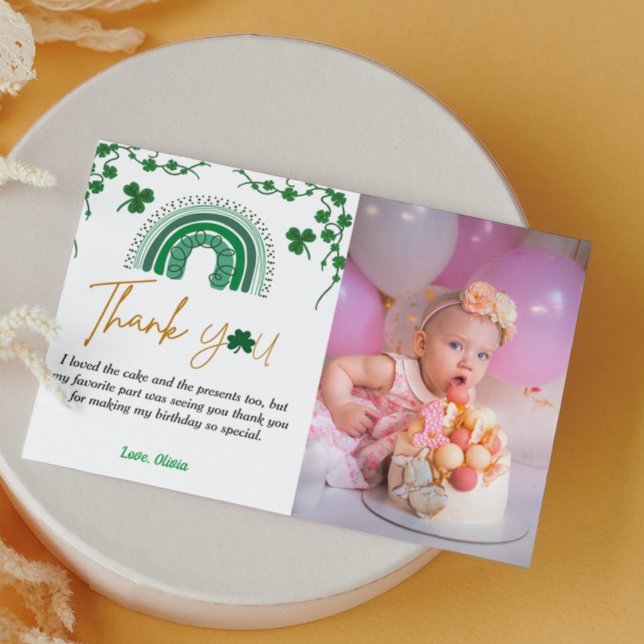 St patrick's day lucky one birthday thank you card (Creator Uploaded)