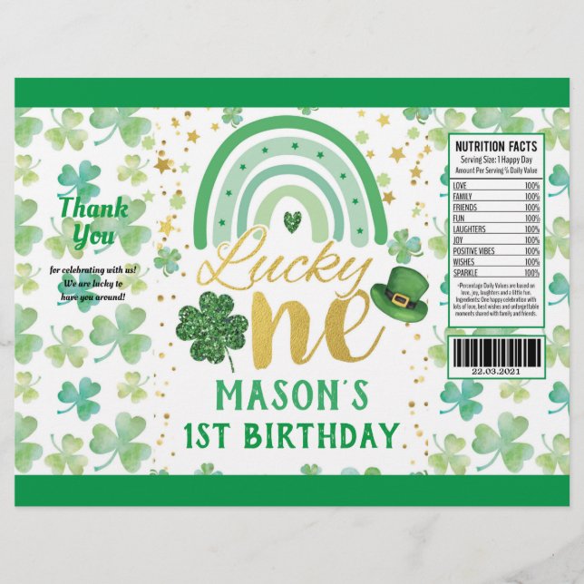St Patrick's Day Lucky One Chip Bag Wrapper (Front)