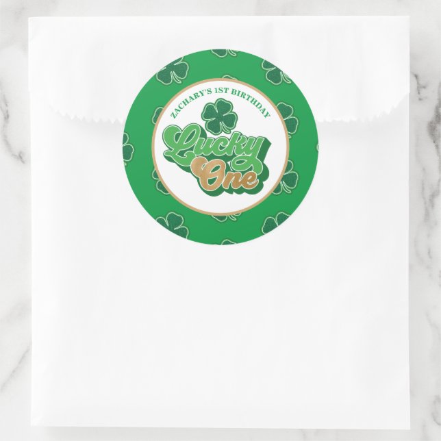 St. Patrick's Day Lucky One First Birthday Sticker (Bag)
