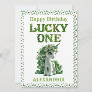 St Patrick's Day Lucky One Unicorn Card