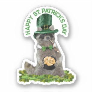 St Patrick's Day - Lucky Raccoon