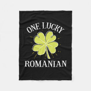 St Patricks Day Lucky Romanian Gift Fleece Blanket