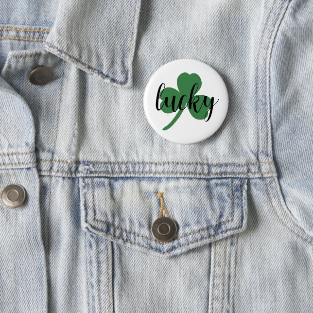 St. Patrick's day lucky, shamrock Button (In Situ)