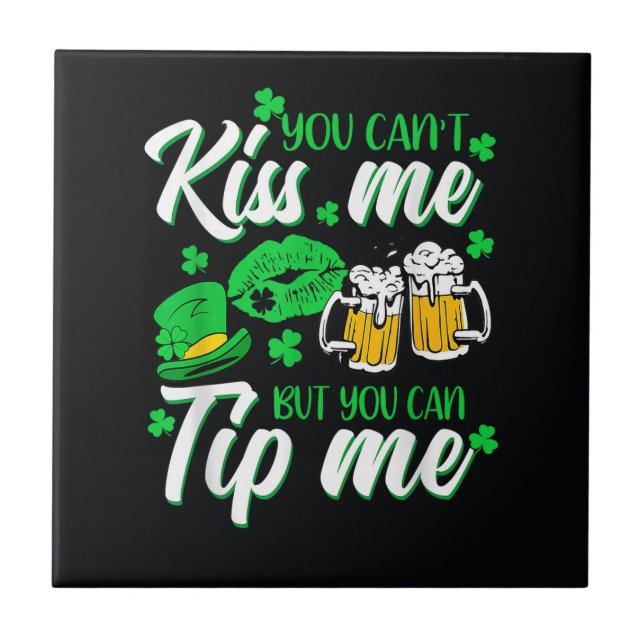 St Patrick's Day Lucky Shamrock  Ceramic Tile (Front)