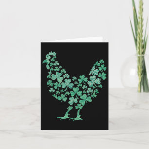 St Patricks Day Lucky Shamrock Chicken Women Girls Card