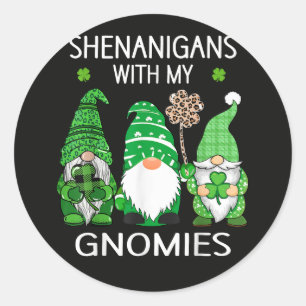 St Patricks Day Lucky Shamrock Leopard Classic Round Sticker