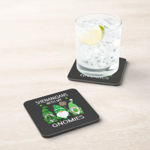 St Patricks Day Lucky Shamrock Leopard Coaster